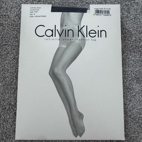 Calvin Klein Accessories - CALVIN KLEIN INFINITE SHEER CONTROL TOP PANTYHOSE STYL 705 ALMOST BLACK SZ B